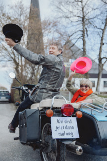 Abshdiedsfoto mit Gespann